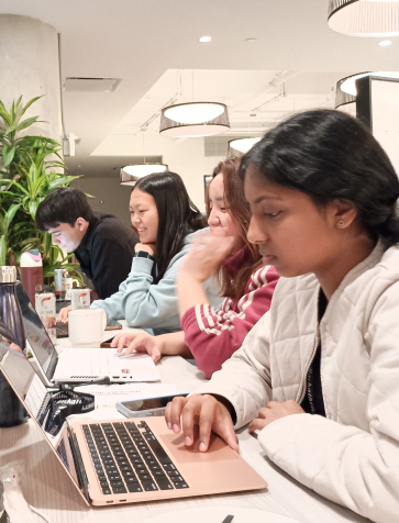 A group of students at their computers