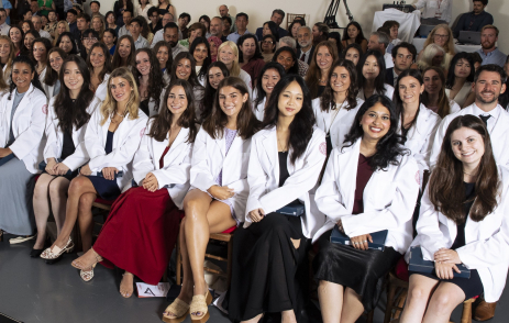 A group of students pose for a photo