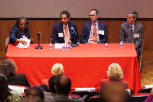  Drs. Denise Howard (left), Rahul Sharma, Keith Hentel and Conor Liston