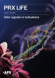 cover image of PRX Life showing stylized odorant streams emanating from a flower