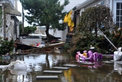 Hurricane flooded neighborhood